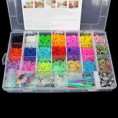 2200 Goma Kids Ganchos Bandas Rainbow Loom Diy Anillo Pulsera Kit Gancho Bebé Regalo